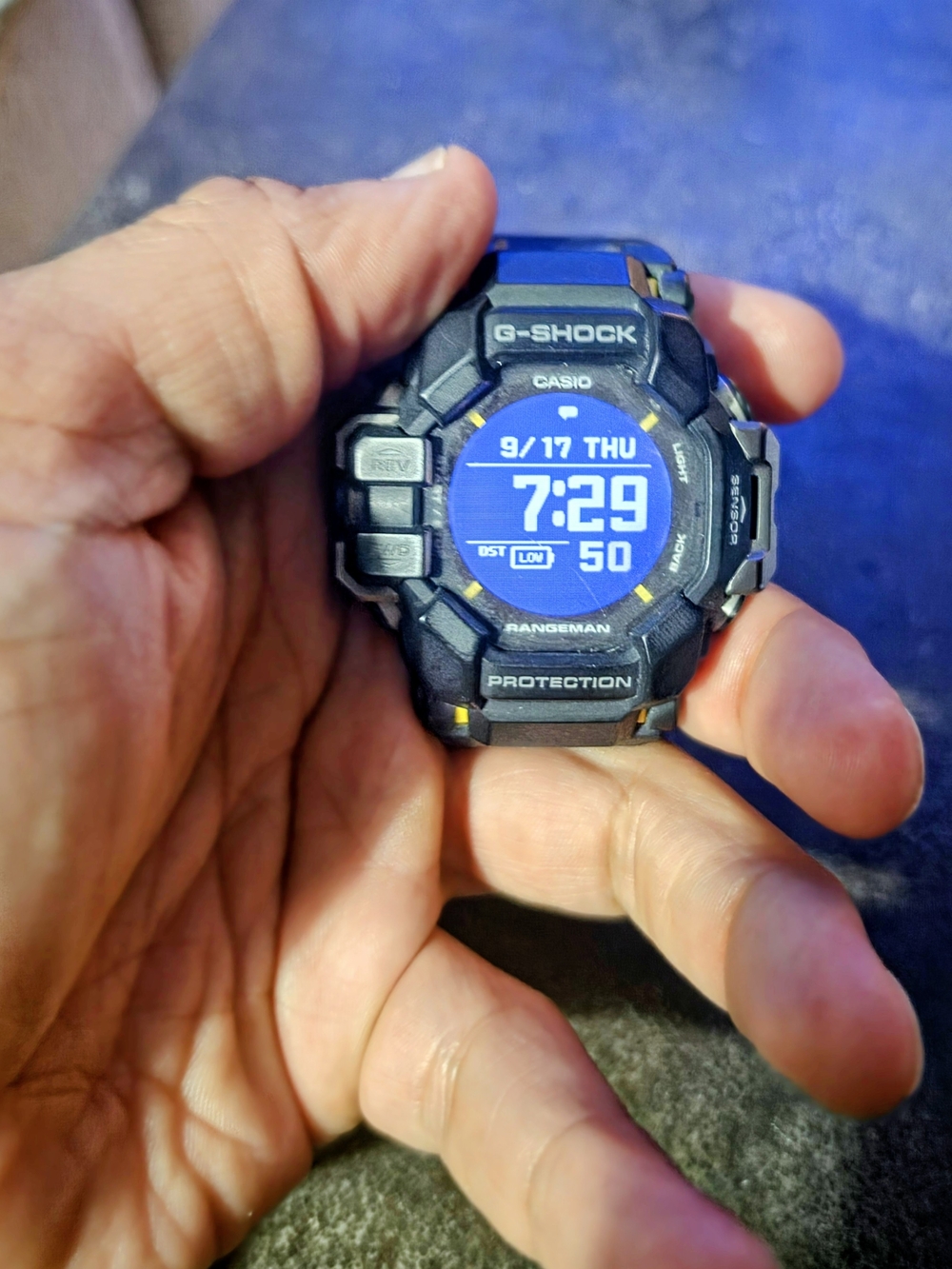 Casio G-Shock Rangeman Black and Blue Digital Watch